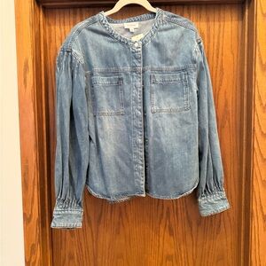 Evereve Light Blue Denim Snap-Front Jacket